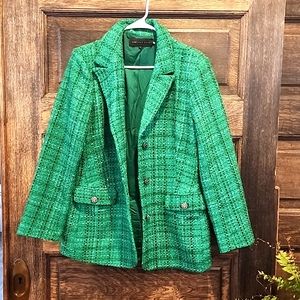 Green twill blazer